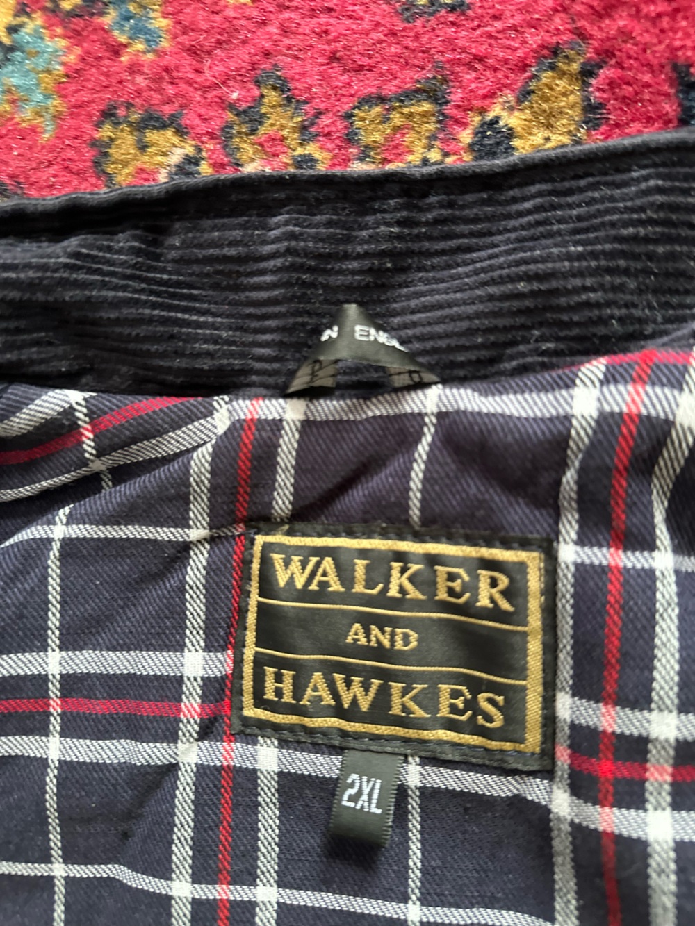 Walker & Hawkes Made in England Waxed Cotton Vest Men’s XXL Navy Blue - Picture 5 of 9